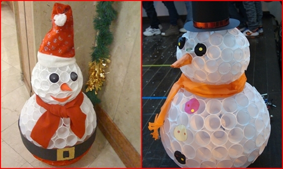 Bonhomme de neige en verre plastique – table de cuisine Cuisine table de Créatif Fabrication